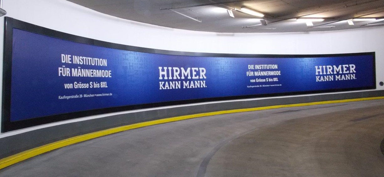 Hirmer Parkhauswerbung